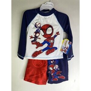 Marvel Spidey and his Amazing Friends Rashguard Swimwear Set Top Bottoms Boys 2T